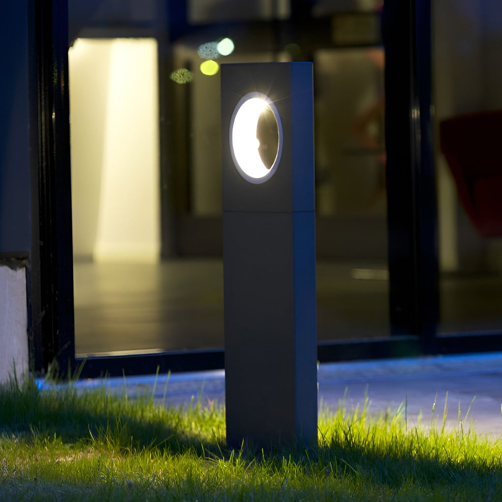 RAVENSHIRE MODERN OUTDOOR PATH LIGHTING WITH DISTINCTIVE CIRCULAR APERTURE