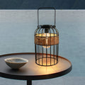 WINTERBOURNE WICKER SOLAR LANTERN WITH WATER-RESISTANT DESIGN