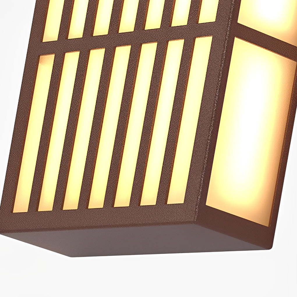 WINDSOR BROWN STRIPE OUTDOOR LED WALL LANTERN