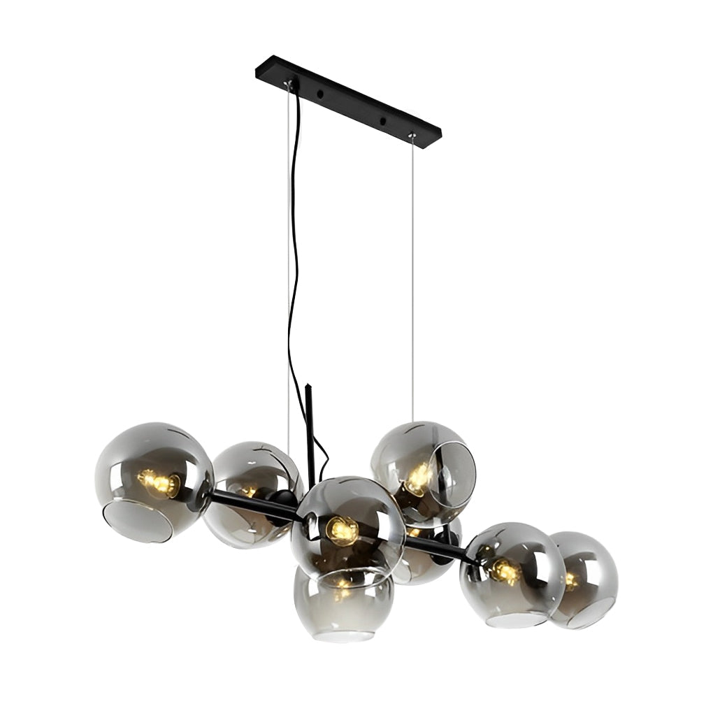 WINTHROP EIGHT-BULB GLASS SHADE CHANDELIER FOR DINING SPACES