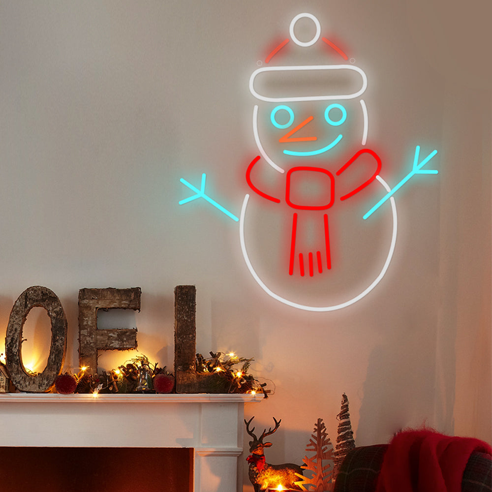 WINTERTON GLOWING SNOWMAN ACRYLIC LIGHT DISPLAY WITH DIMMER CONTROL