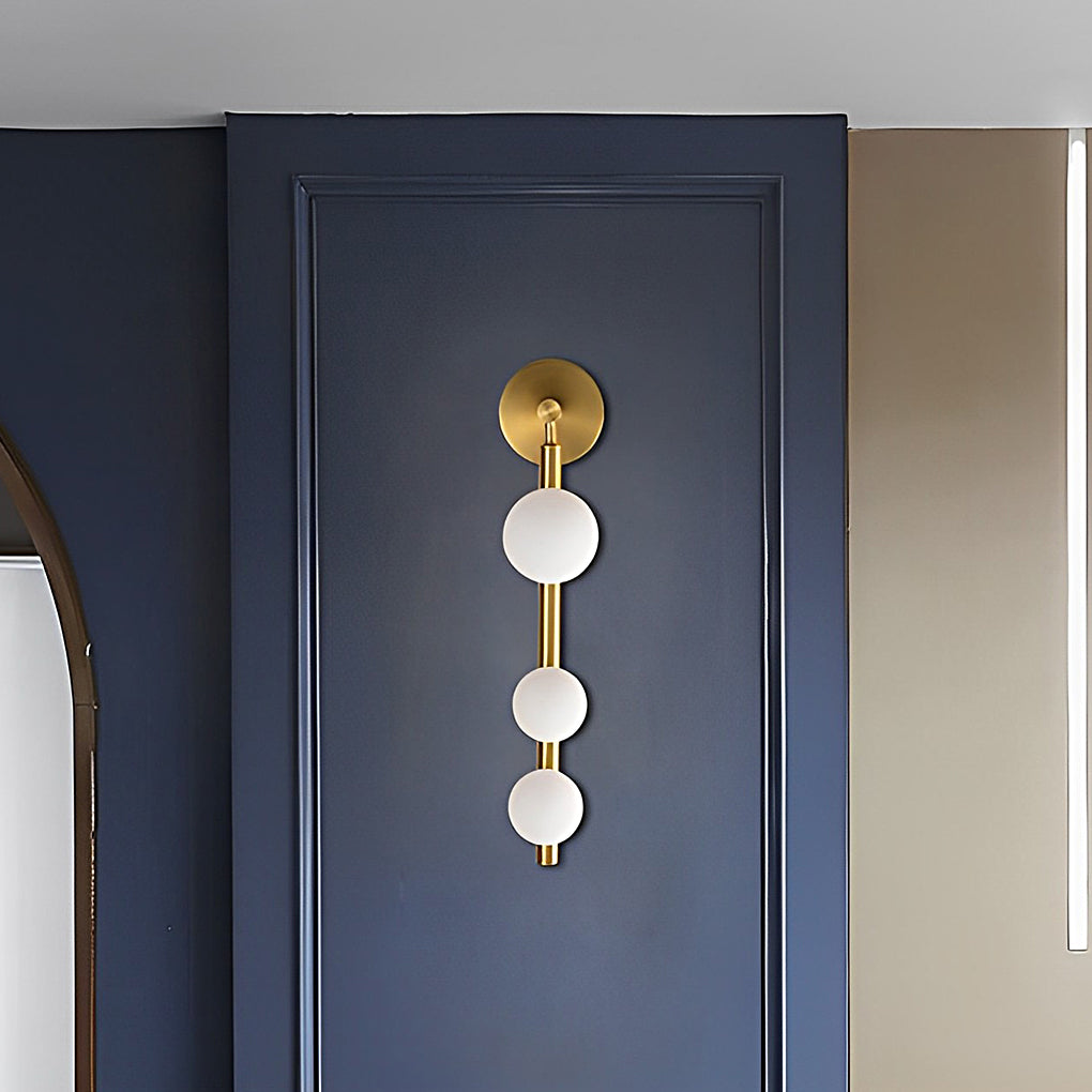 WINTHROP TRIO CRYSTAL ORBS MODERN WALL LANTERN