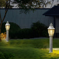 WINCHESTER VINTAGE ALUMINUM PATH LIGHT WITH CAGED LANTERN SHADE