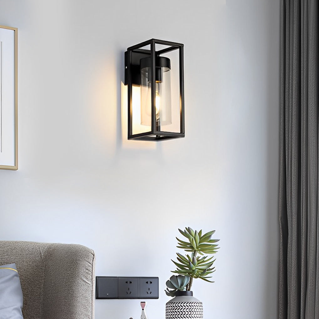 THORNBURY RECTANGULAR IRON & GLASS WALL SCONCE