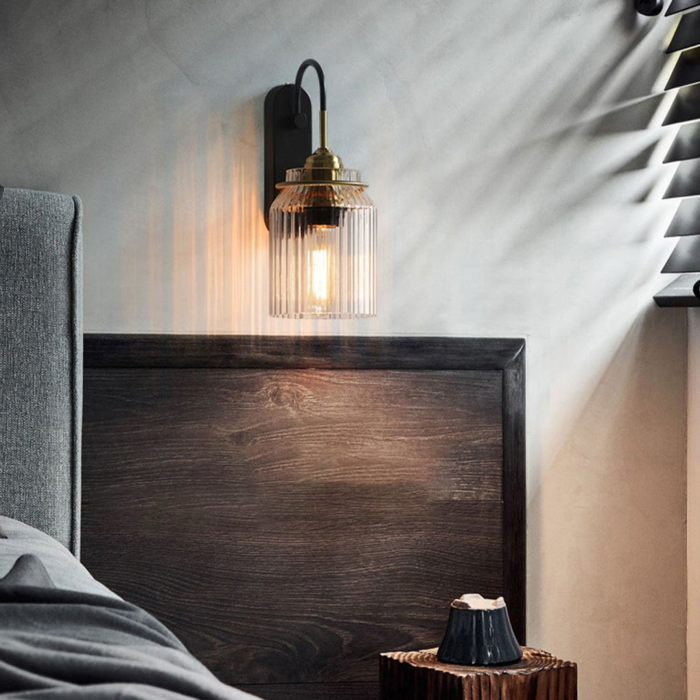 WINTHROP WAVY GLASS WALL SCONCE WITH LED ILLUMINATION