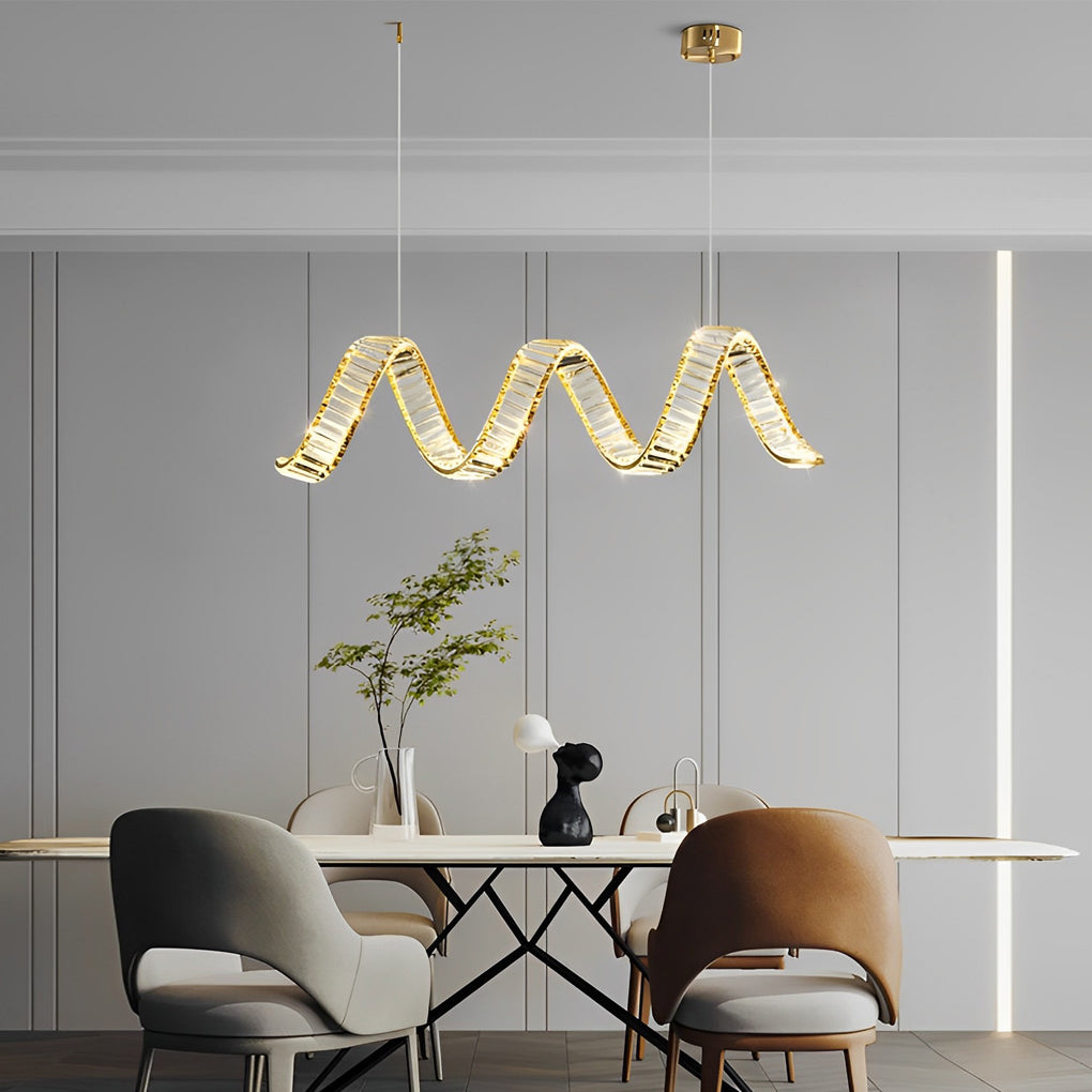 WINDSOR CRYSTAL RIPPLES THREE-TIER LED DINING LIGHT