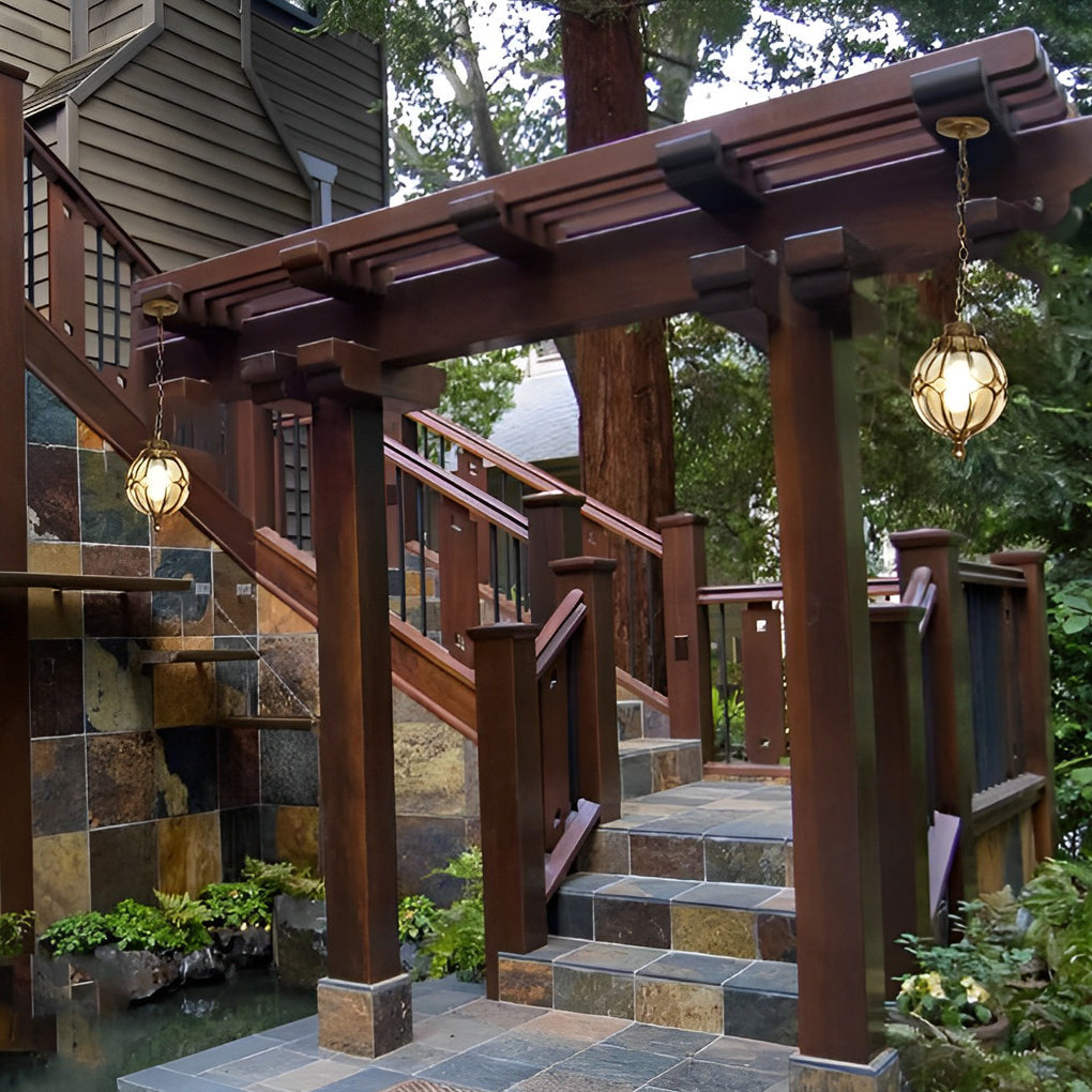 WINDSOR GLASS ORB OUTDOOR PENDANT LIGHTING