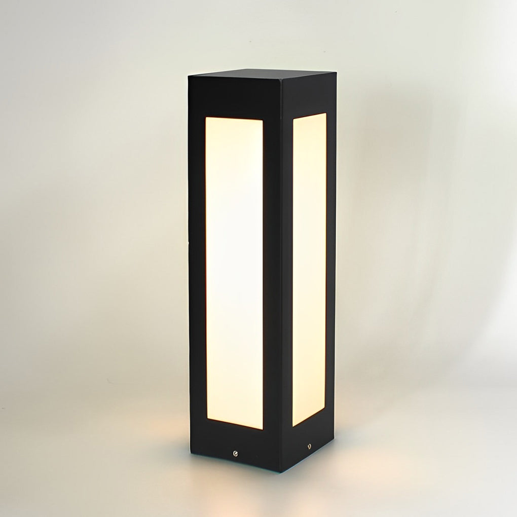 RAVENWOOD AUTOMATIC SOLAR BOLLARD LANTERN, WEATHER-RESISTANT LED GARDEN ILLUMINATION