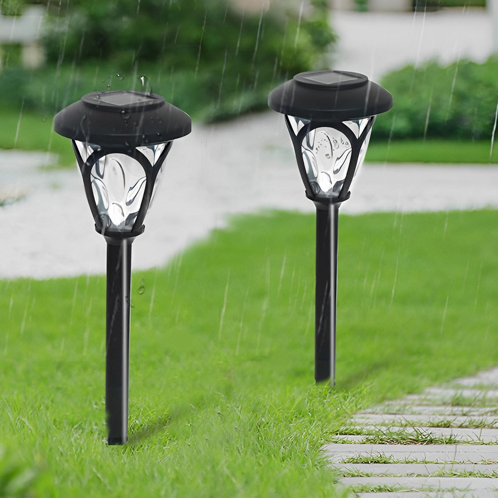WINDSOR SOLAR GARDEN LANTERNS WITH CHARCOAL HUE GLASS SHADES