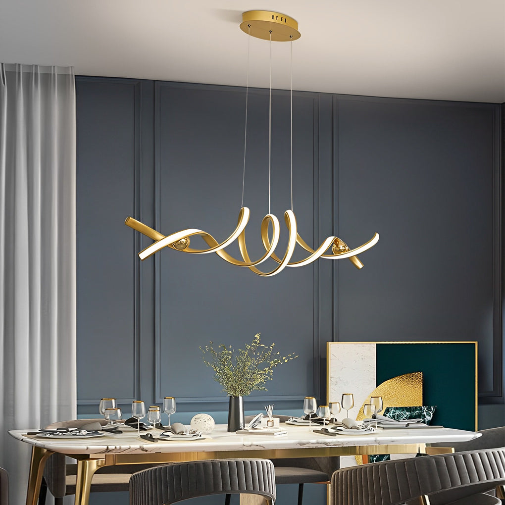 GRANVILLE TWISTED WAVE LED CHANDELIER WITH GRADUAL DIMMING