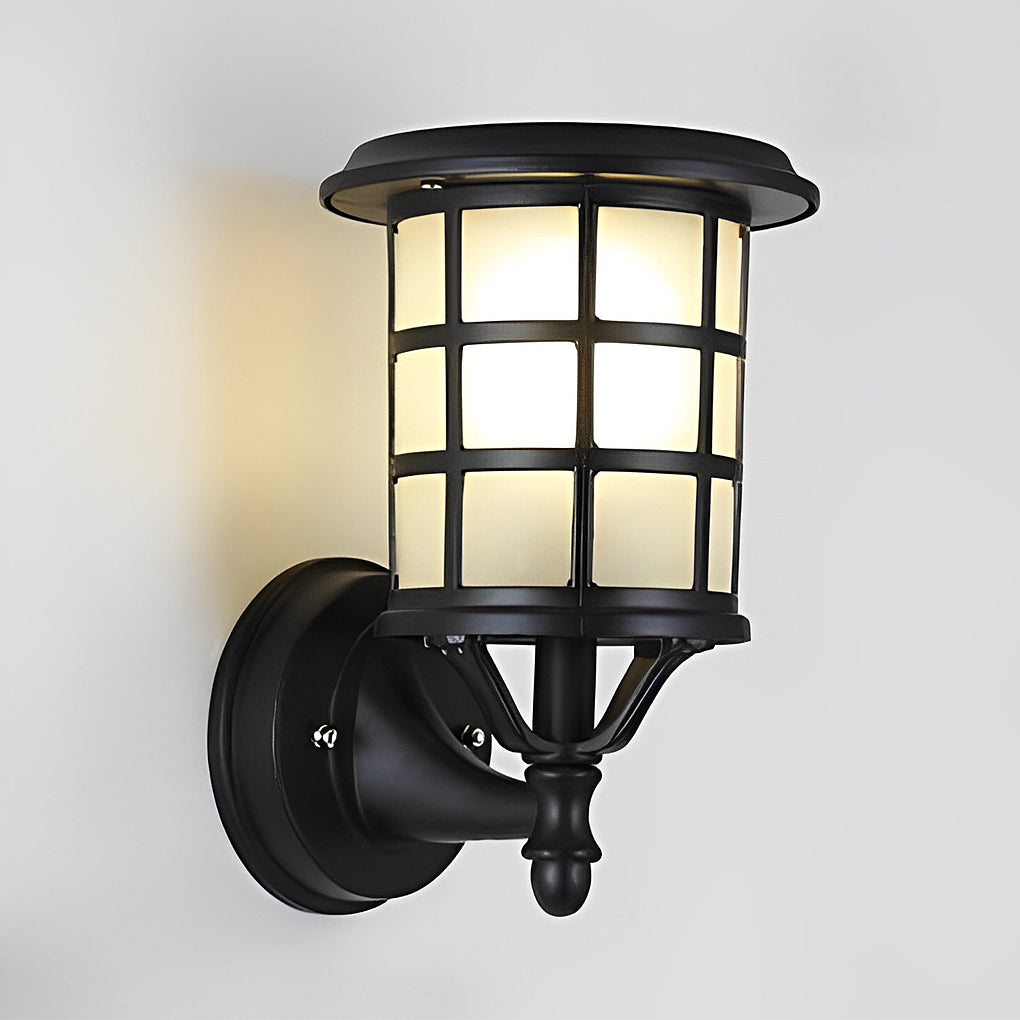 WINTHROP BLACK SOLAR WALL LANTERNS WITH TRIPLE DIMMING OPTIONS