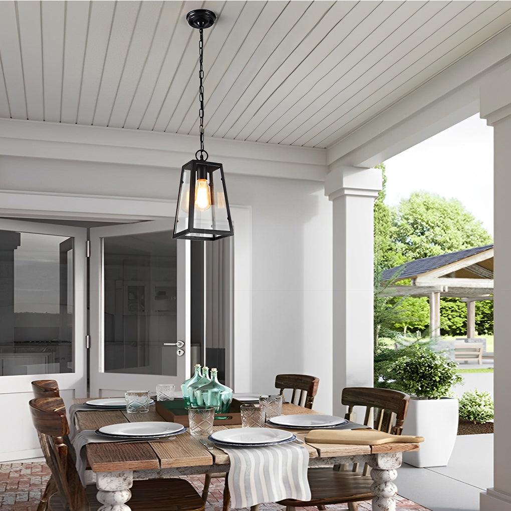 RAVENHALL WATERPROOF IRON & GLASS OUTDOOR PENDANT LIGHTING
