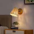 WINTERBOURNE HAND-WOVEN RATTAN WALL SCONCE WITH 360° ROTATION