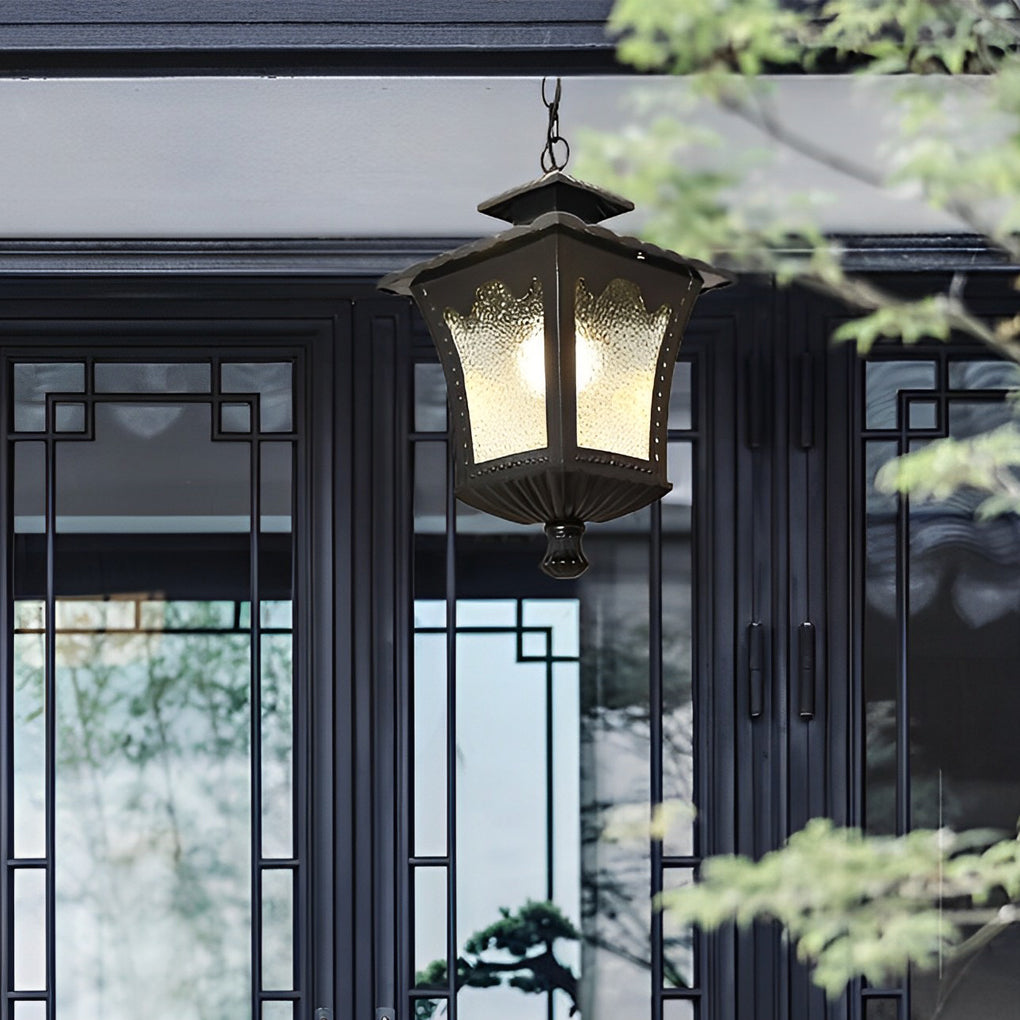 WINDSOR DROPLET GLASS OUTDOOR LANTERN CHANDELIER