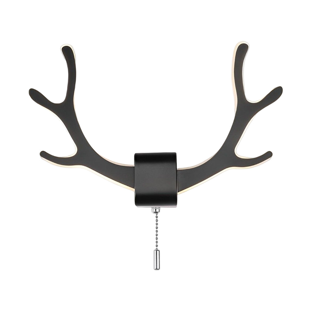 WINTERBOURNE ANTLERED IRON LED WALL SCONCE WITH PULL SWITCH