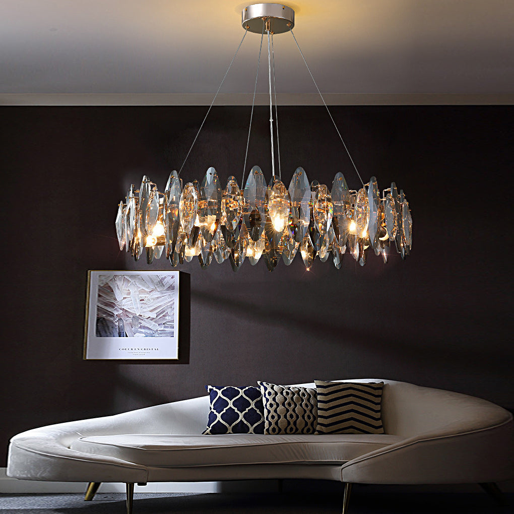 WINDSOR SMOKY CRYSTAL OVAL CHANDELIER