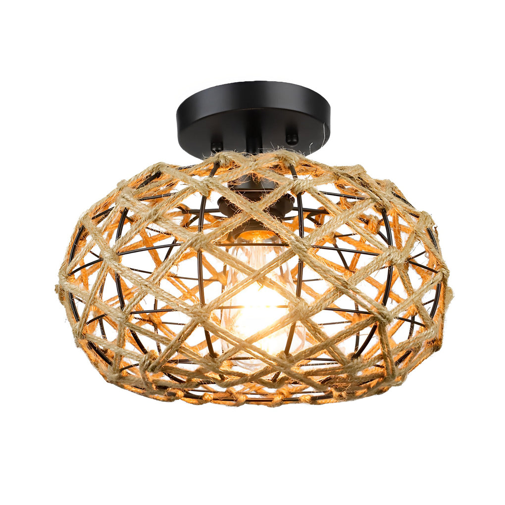 WINTHORPE WOVEN CAGE CEILING LANTERN