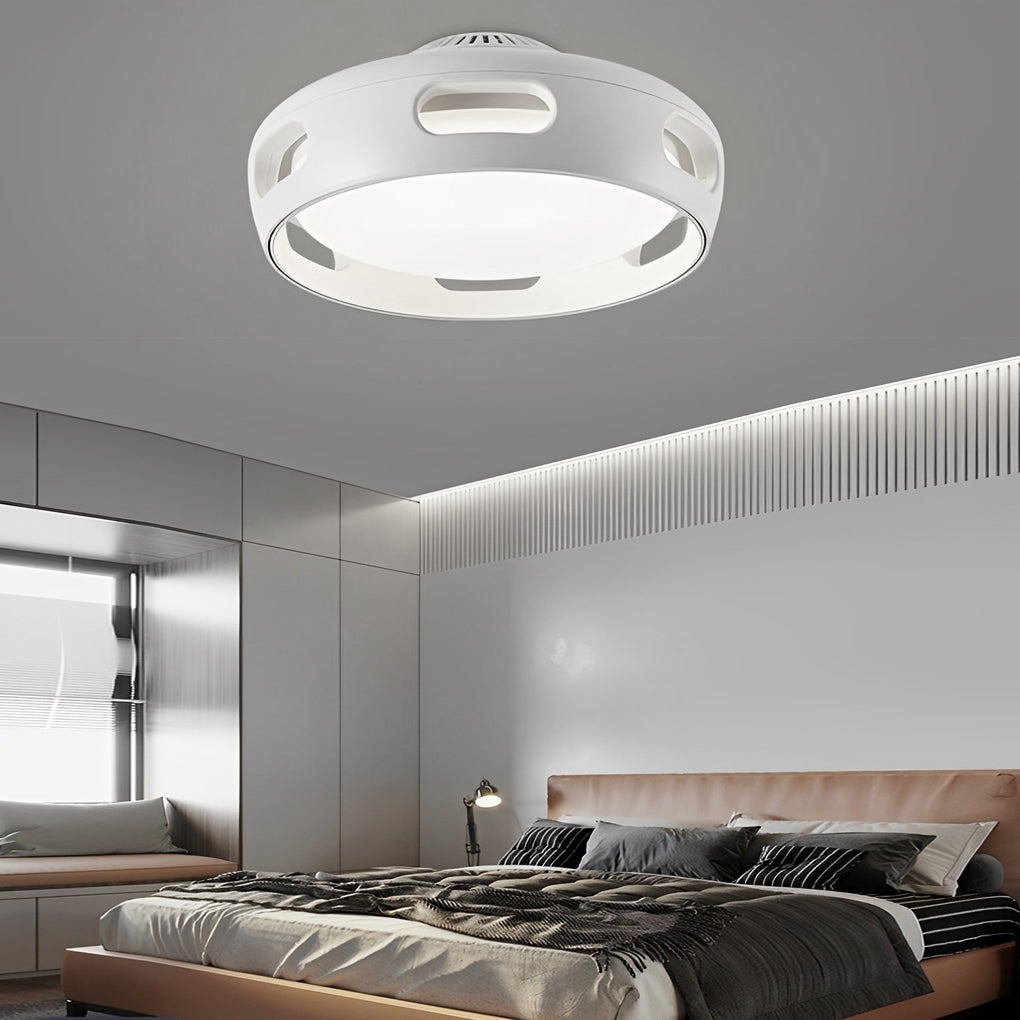 WINTHORPE WHISPERING AIR BLADLESS CEILING FAN WITH ADJUSTABLE DIMMING