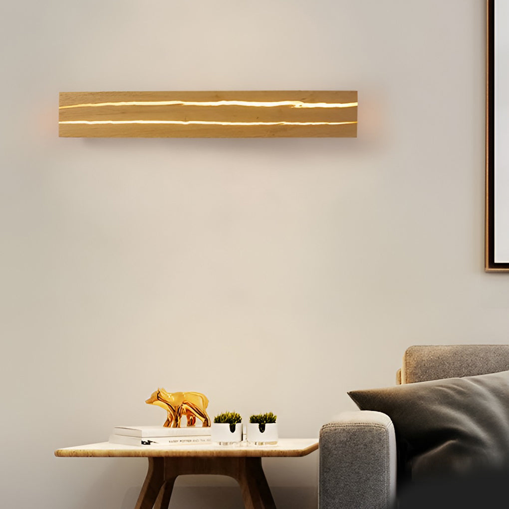 WINCHESTER RECTANGULAR WOODEN TRIO DIMMER WALL SCONCE