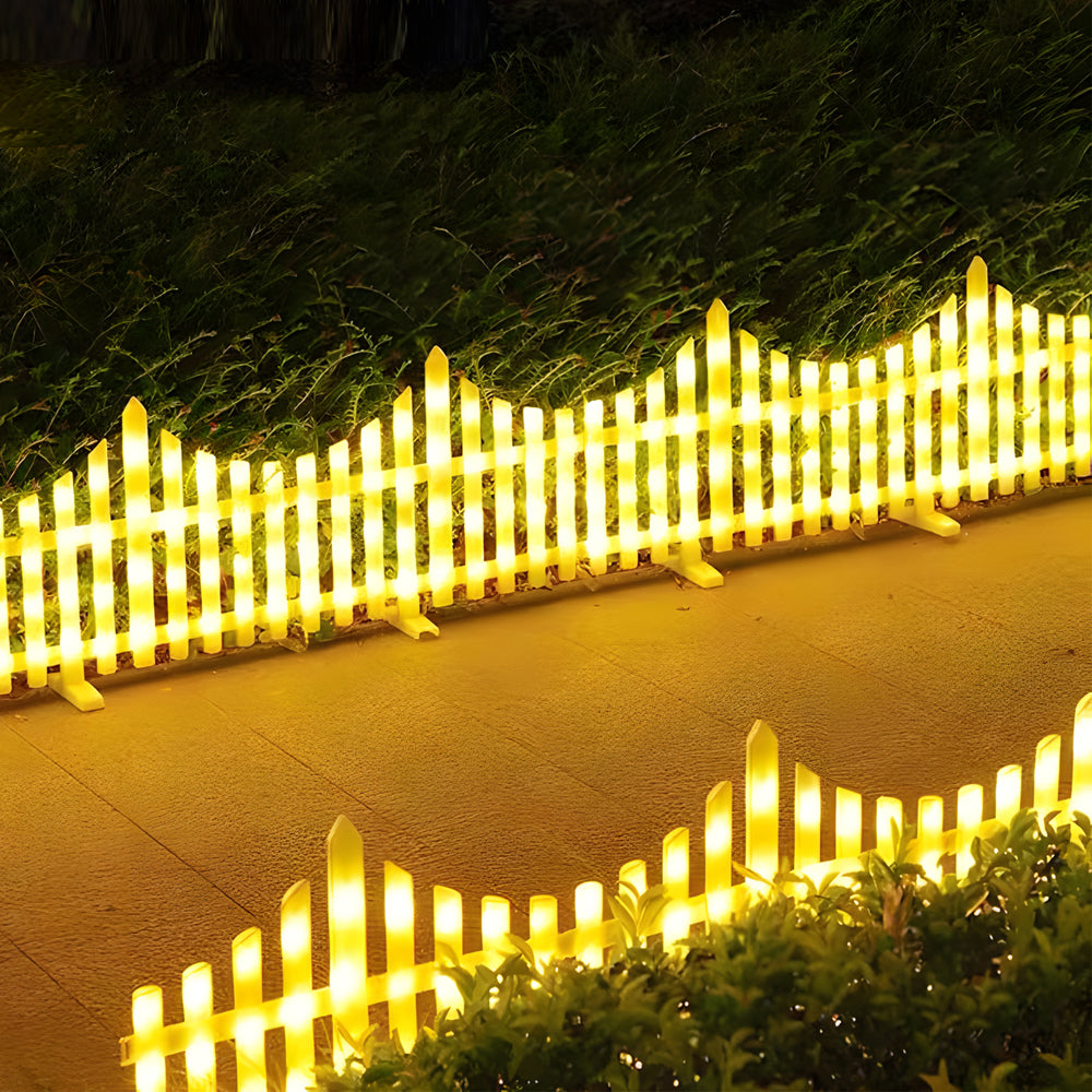 1. **WINSLOW WAVES GARDEN FENCE LANTERNS SET** - A charming collection of eight solar-powered LED lights designed in a graceful wave shape, perfect for illuminating your garden during the festive season.

2. **HARLEQUIN HORIZON SOLAR GLOW FENCE ACCENTS**