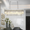 WINTHORPE RECTANGULAR METAL CRYSTAL DINING CHANDELIER WITH 3-STEP DIMMING