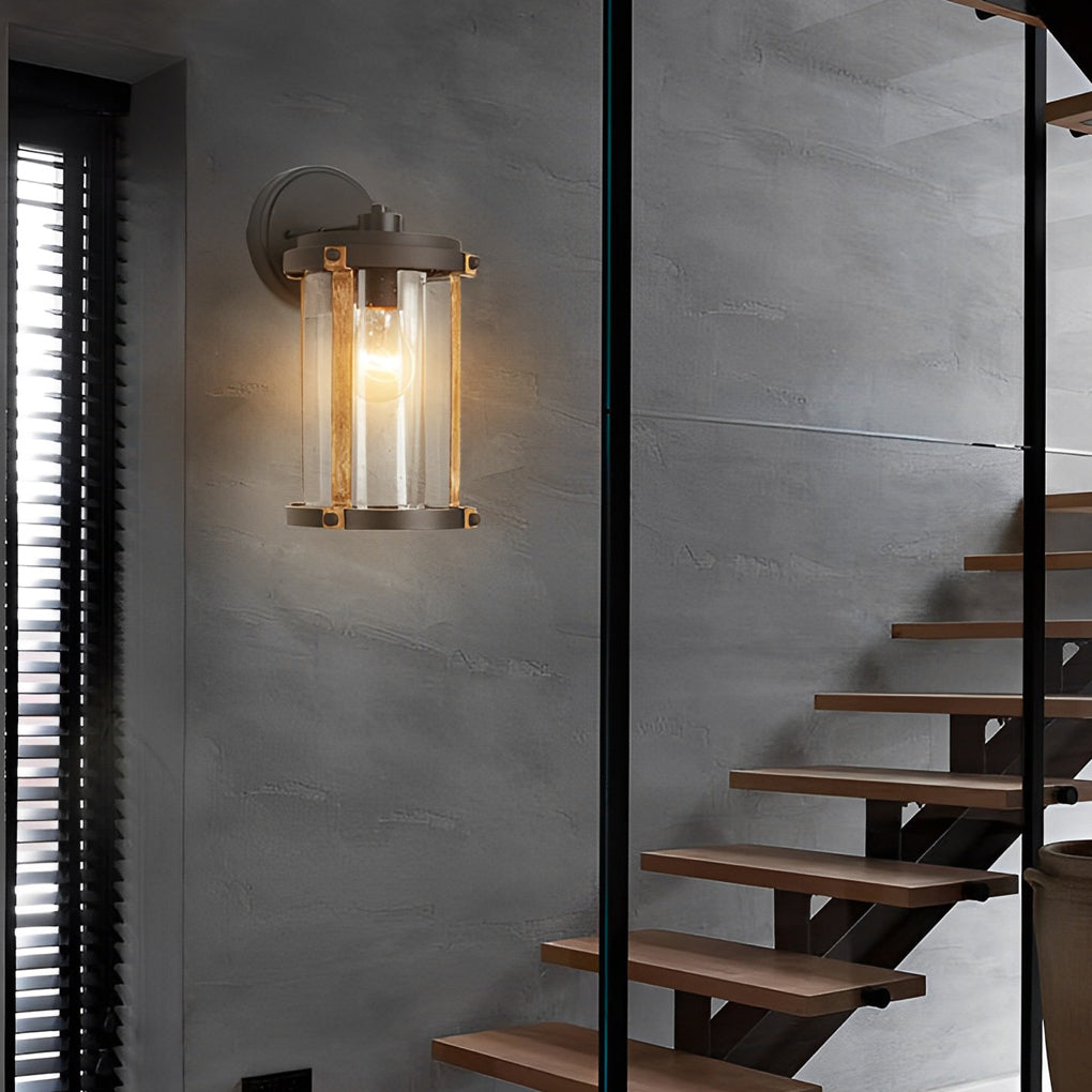 RAVENSCROFT WEATHERED GLASS OUTDOOR WALL LANTERN