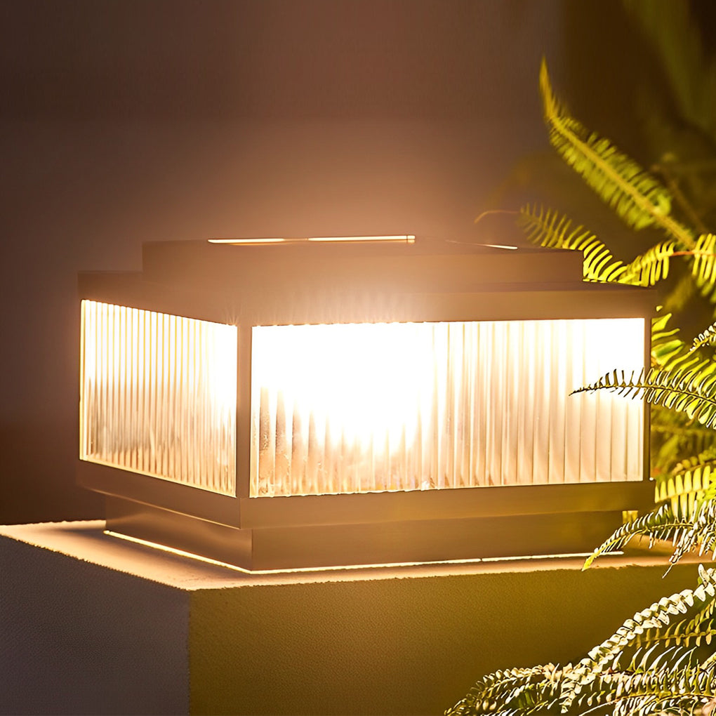 WINTHROP SOLAR-POWERED SQUARE FENCE LANTERNS WITH TIMING FUNCTION