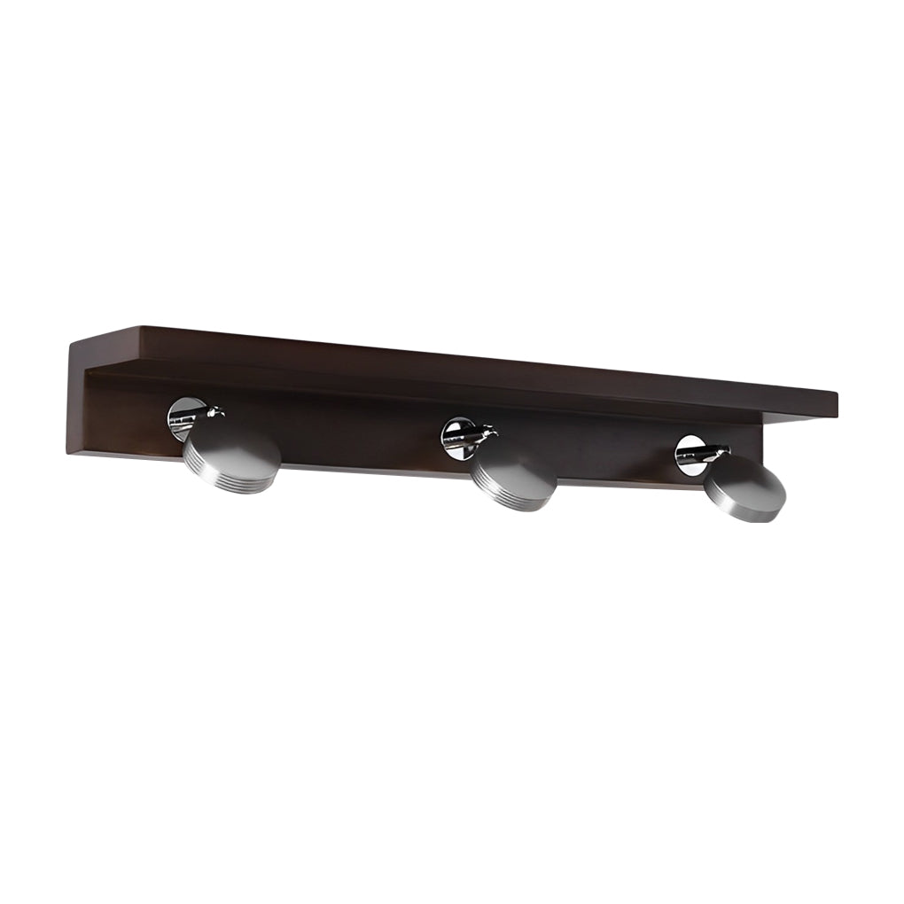 WINDSOR WOODEN BATHROOM ILLUMINATOR WITH FLEXIBLE IRON SPOTLIGHT AND FIXED GLASS GLOBE