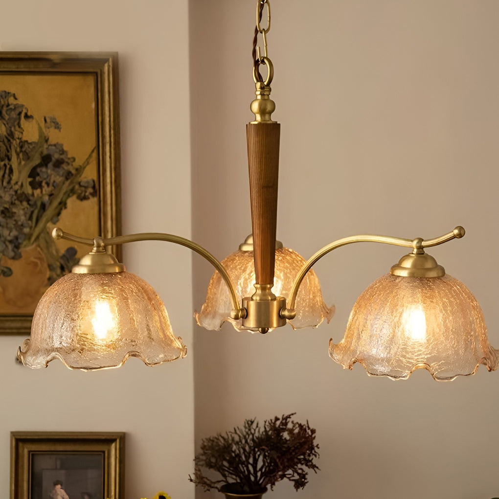 WINTHORPE TRIO CRACKED GLASS CEILING PENDANT