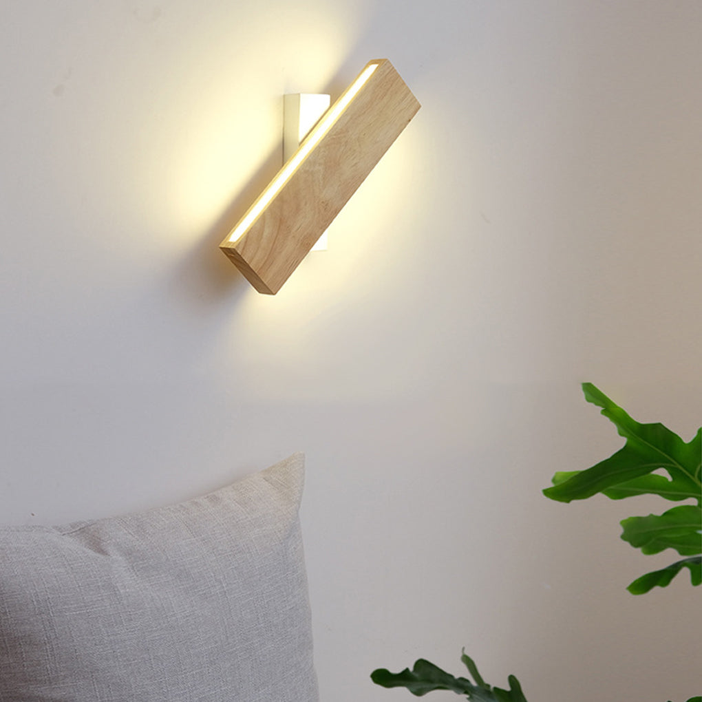 WINTHROP ROTATING RECTANGULAR WOODEN LED WALL SCONCE