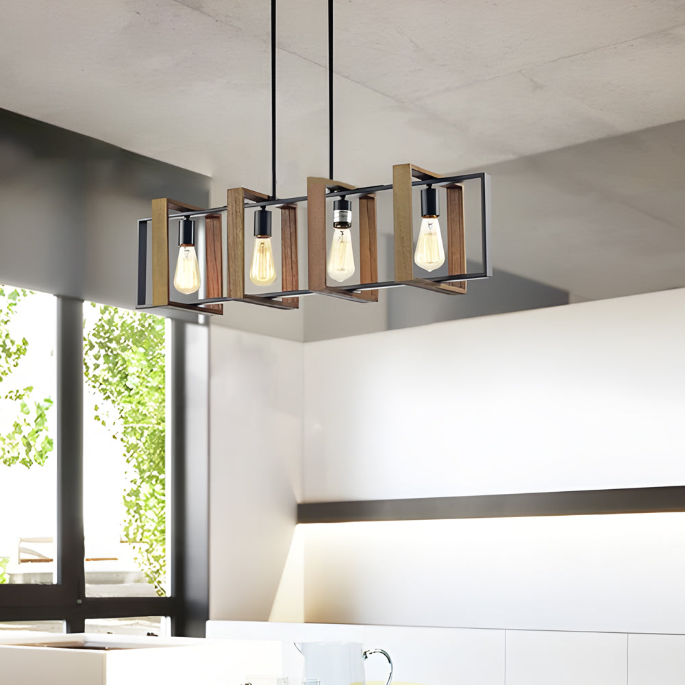 WINTERBOURNE WOODEN BEAM DINING CHANDELIER