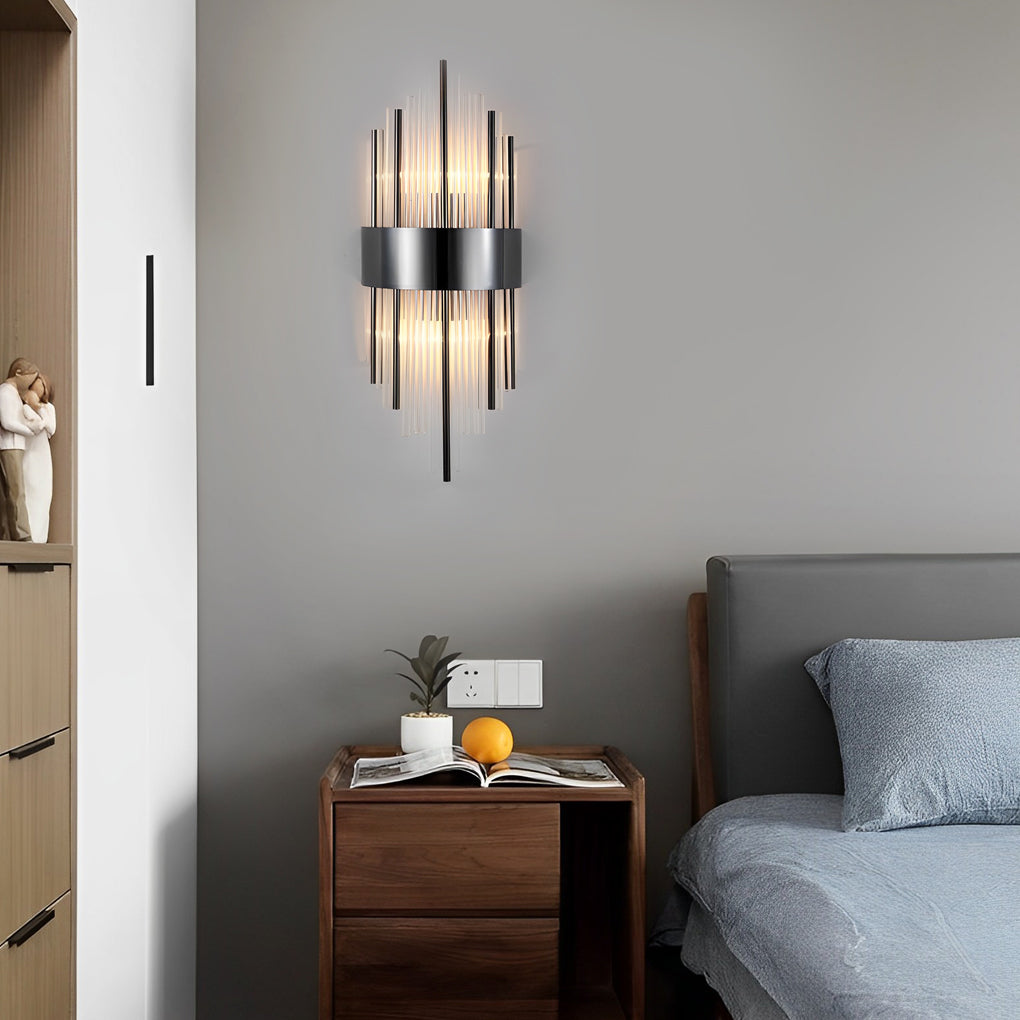 CHARLESTON CRYSTAL TRI-LEVEL DIMMABLE WALL SCONCE