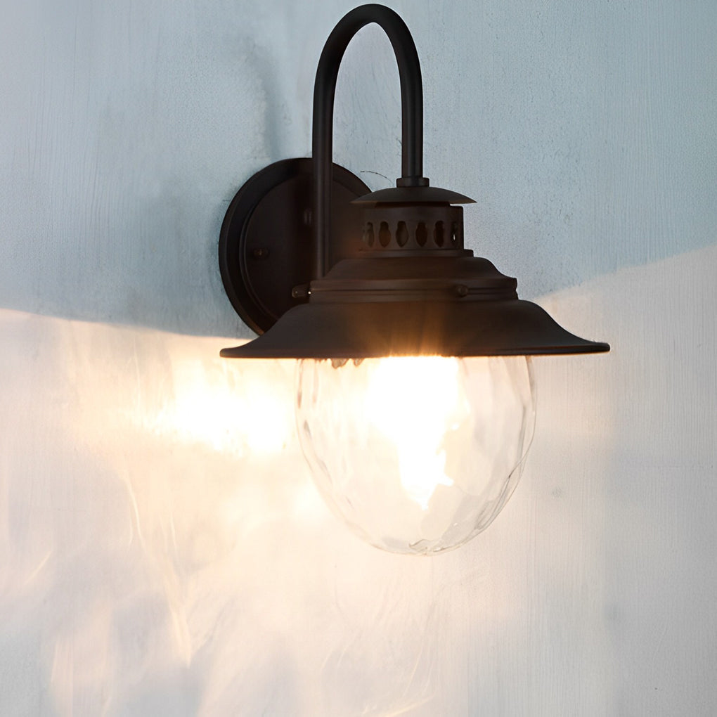 RAVENWOOD GLASS AND METAL OUTDOOR WALL LANTERN