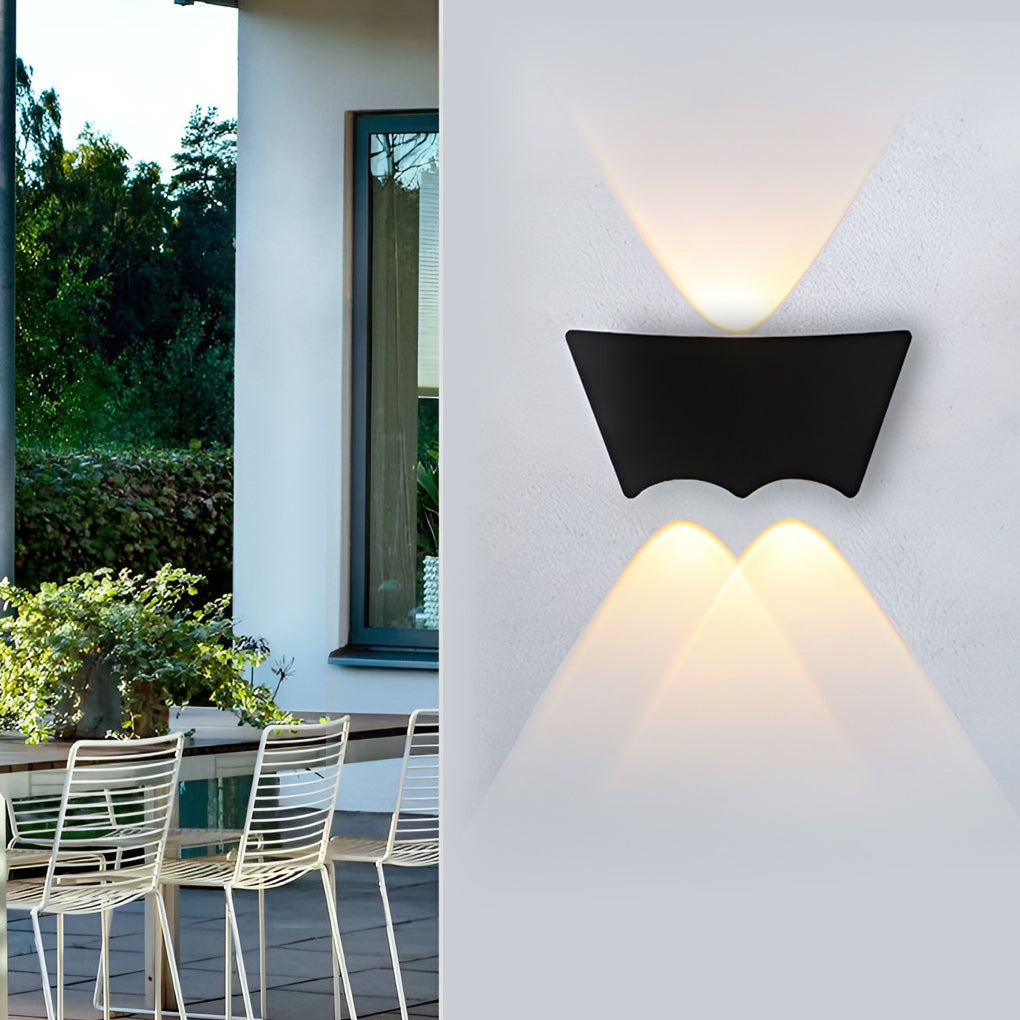 RAVENHALL WATERPROOF LED WALL SCONCE WITH DUAL LIGHTING EFFECTS