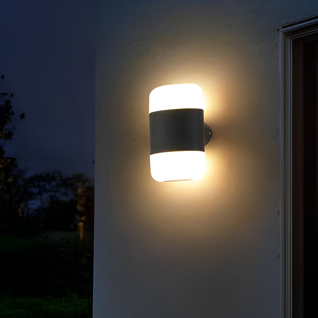 RAVENHURST CIRCULAR LED OUTDOOR LIGHTING, WATER-RESISTANT BLACK WALL FIXTURE