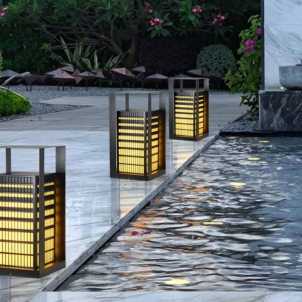 RAVENDALE GEOMETRIC OUTDOOR PATH LIGHTING LANTERN