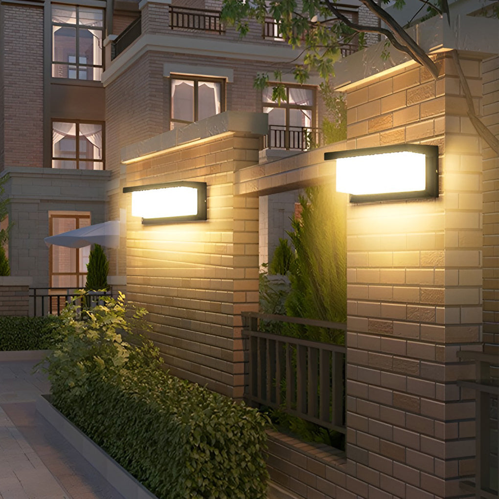 WHITBY RECTANGULAR SOLAR SCONCE WITH LIGHT SENSOR