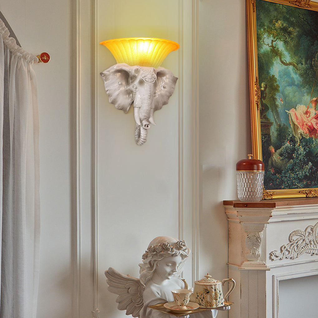 WINDSOR TRUNKED ELEPHANT WALL LANTERN