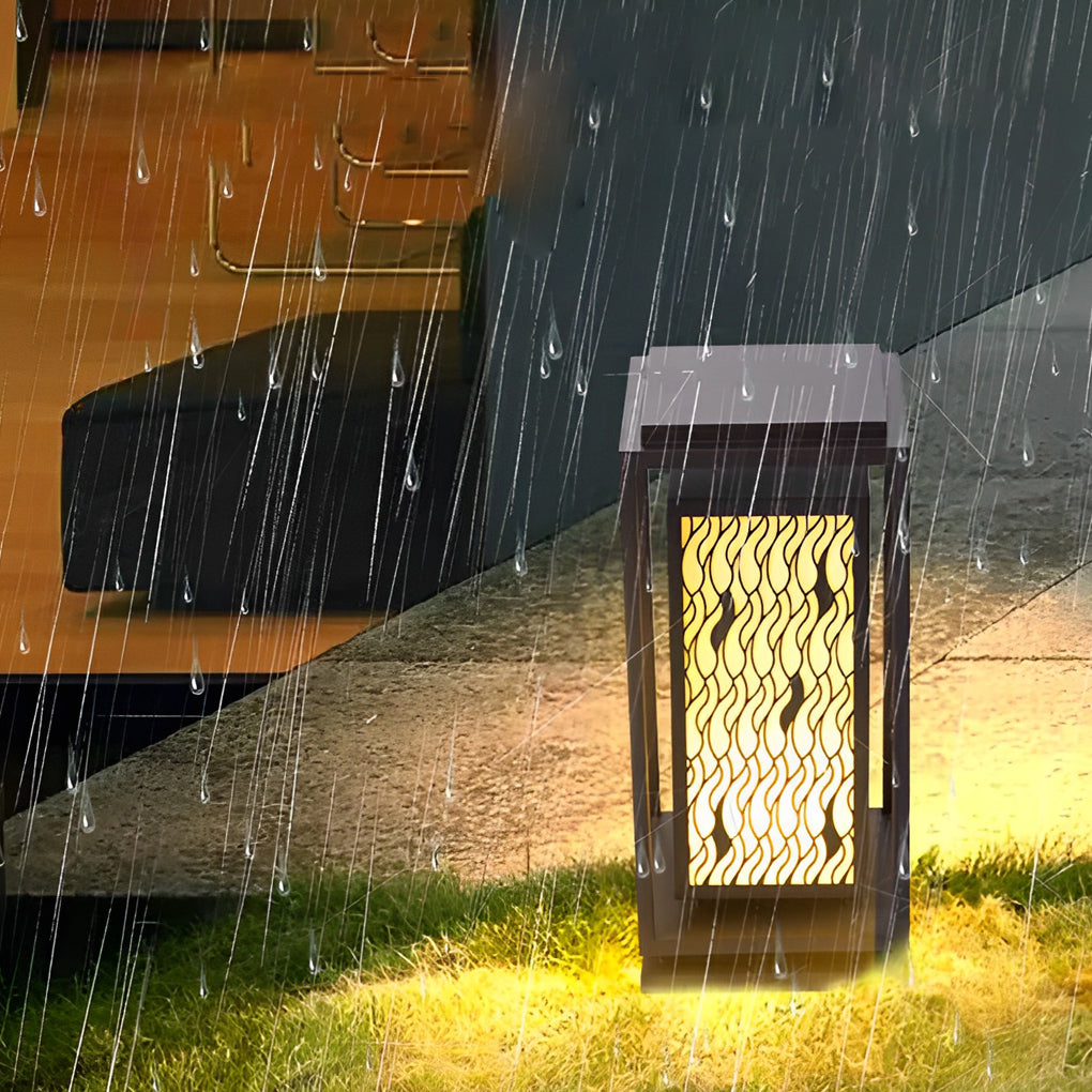 RAVENHALL VINTAGE BLACK LED GARDEN PATH LIGHTS, WATER-RESISTANT RETRO OUTDOOR LAMP