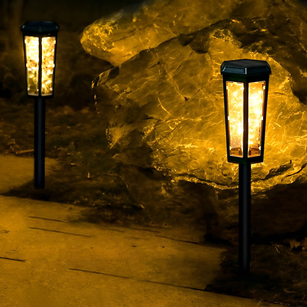 BRAMBLEWOOD HEXAGONAL SOLAR GLOWING GARDEN LIGHTS WITH MOTION DETECTION
