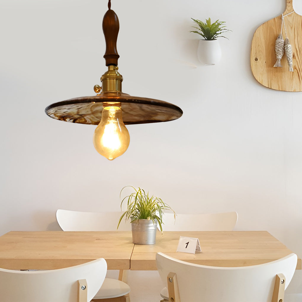 WINTERBOURNE BROWN GLASS CIRCLE PENDANT LIGHT