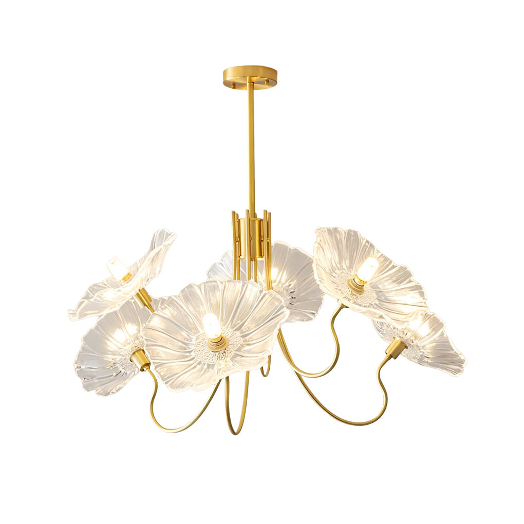 1. **CARTER FLORAL EMBRACE GLASS LANTERN**  
   A modern chandelier featuring delicate flower motifs encased in glass, complemented by copper accents for a touch of warmth.

2. **BRAMBLEWOOD COPPER FLORA CHANDELIER**  
   A minimalist design that showcase