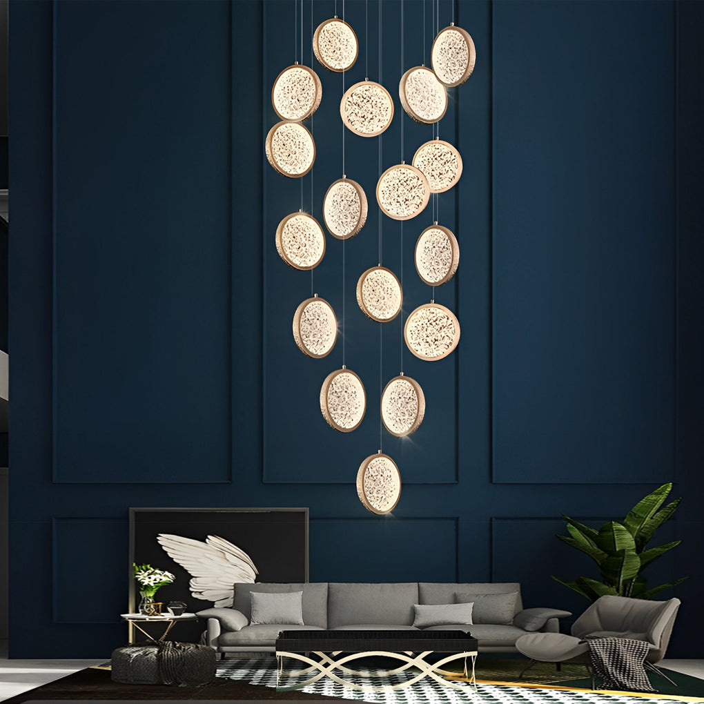 WINTHROP IRON ACRYLIC TRIO DIMMER PENDANT LIGHT