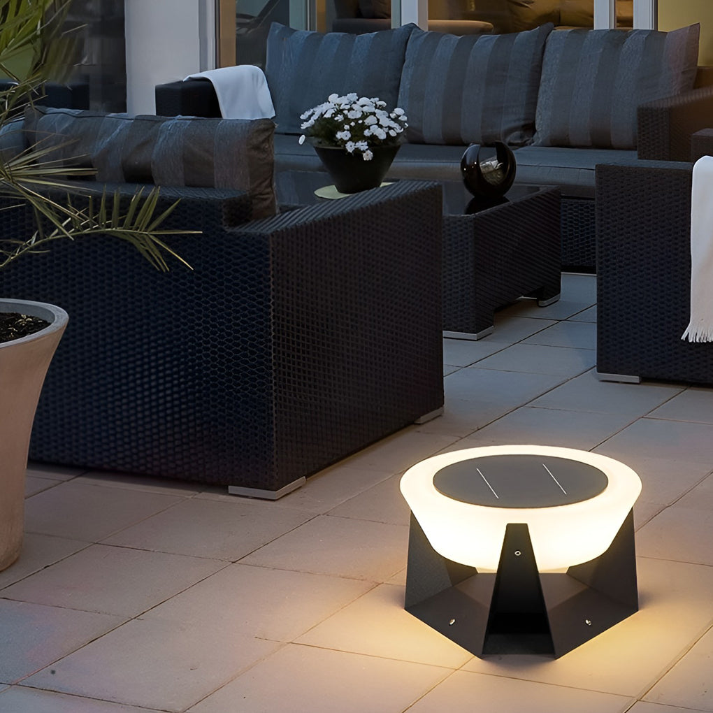 WINTERBOURNE SOLAR-POWERED GRAY PILLAR LIGHTING FOR OUTDOOR SPACES
