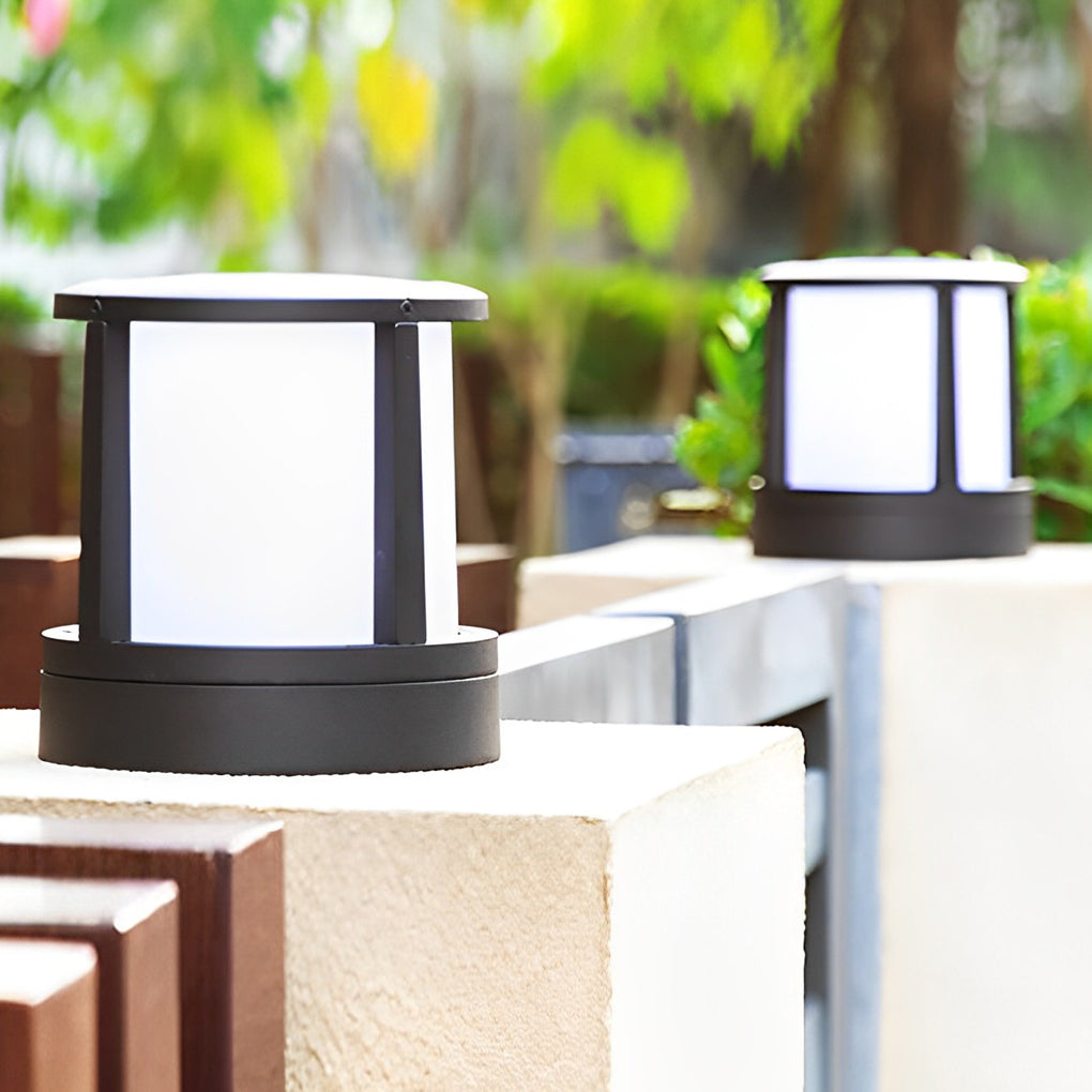 WINTHROP CYLINDRICAL ALUMINUM OUTDOOR LED FENCE LIGHTS WITH WATERPROOF DESIGN