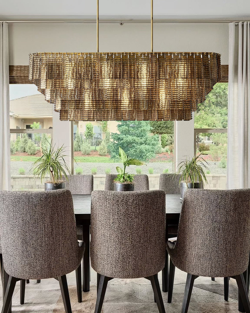 VERDANT MIST RECTANGULAR CRYSTAL LIGHTING