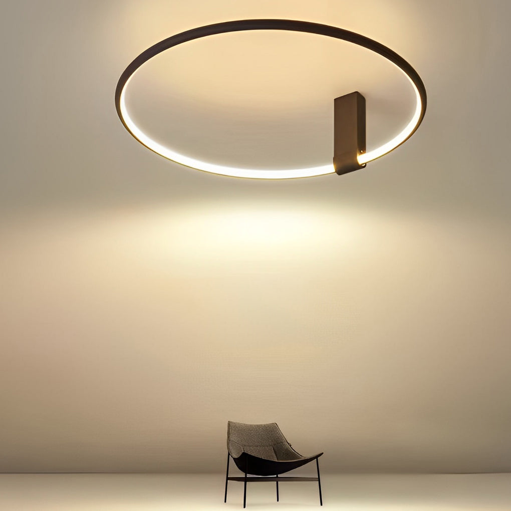 WINTHROP MODERN BLACK ROUND CEILING LAMP WITH TRIPLE DIMMING OPTIONS
