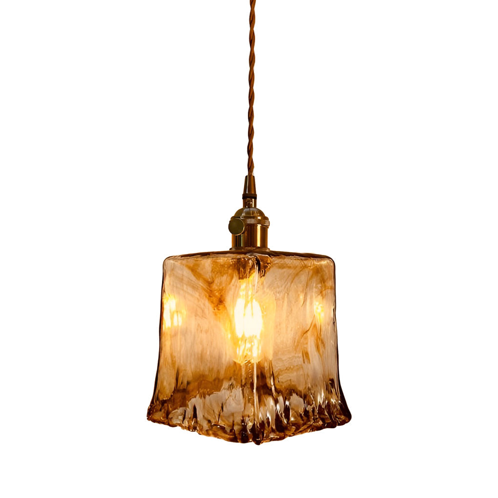 RAVENSCROFT POLISHED METAL GLASS PENDANT LIGHT