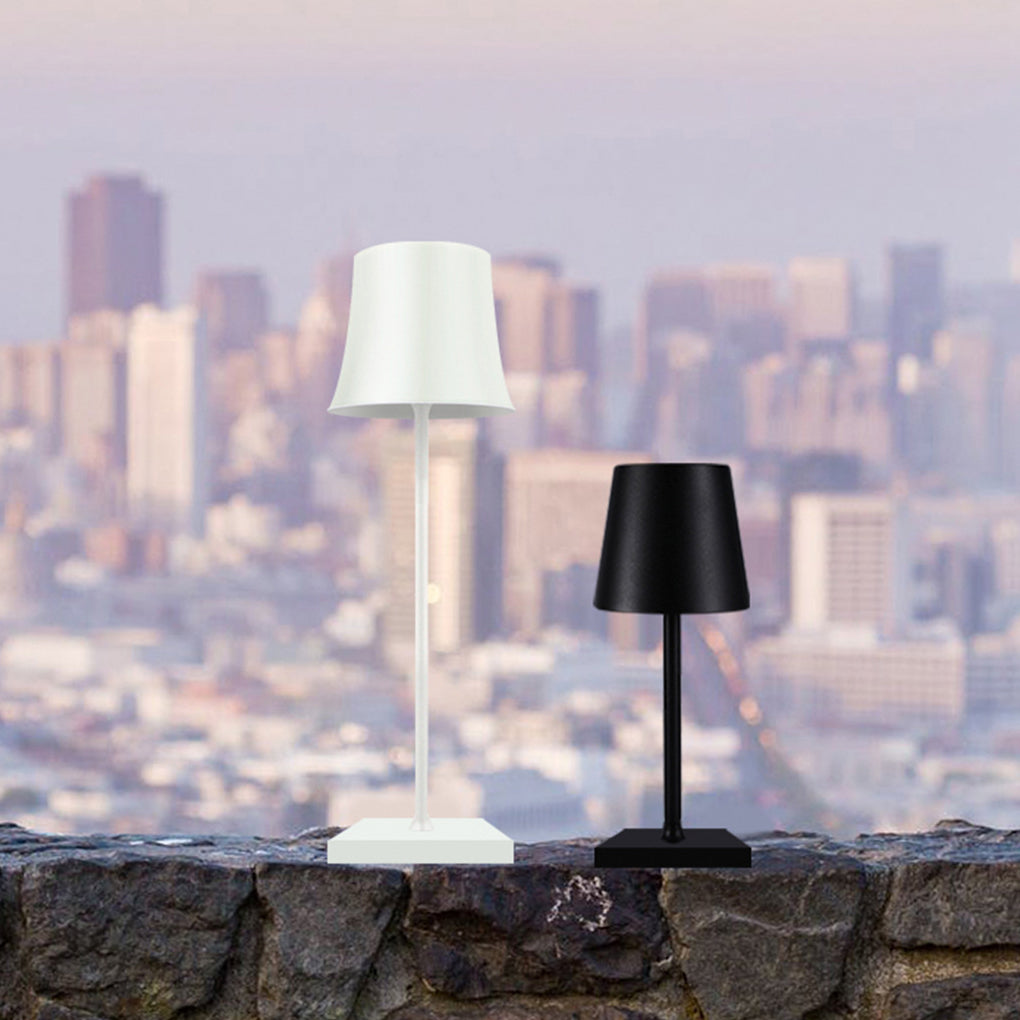WINTHROP 15-INCH CORDLESS METAL TABLE LAMP IN ONYX AND IVORY