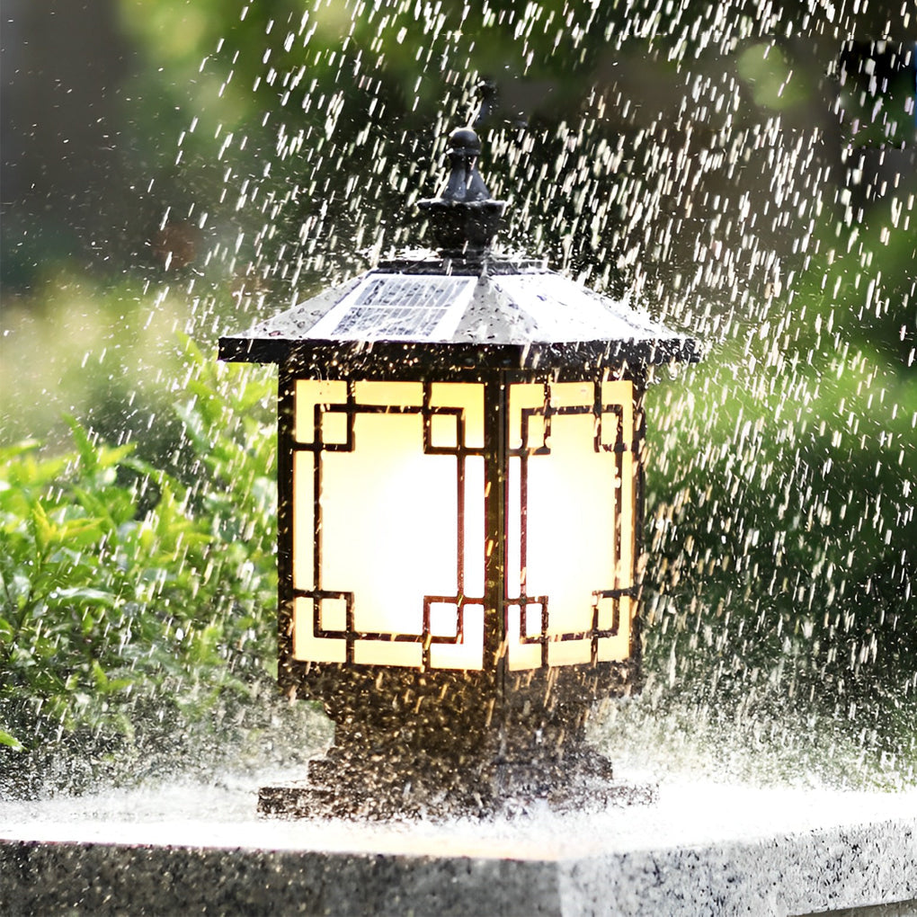WINDSOR HARBOR SOLAR-POWERED FENCE LANTERNS WITH WATER-RESISTANT LED ILLUMINATION